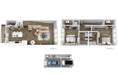 a floor plan of a house with a bedroom and a living room